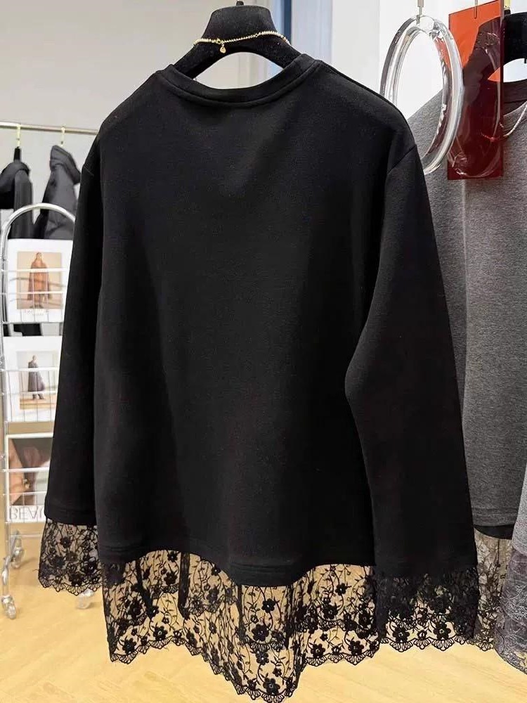 Longline Tee Oversized - Maglietta da donna a maniche lunghe