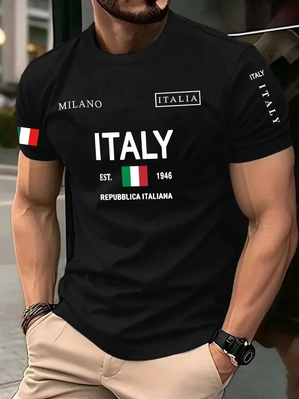 Street Fashion In Milan - T-shirt da uomo 3D con stampa