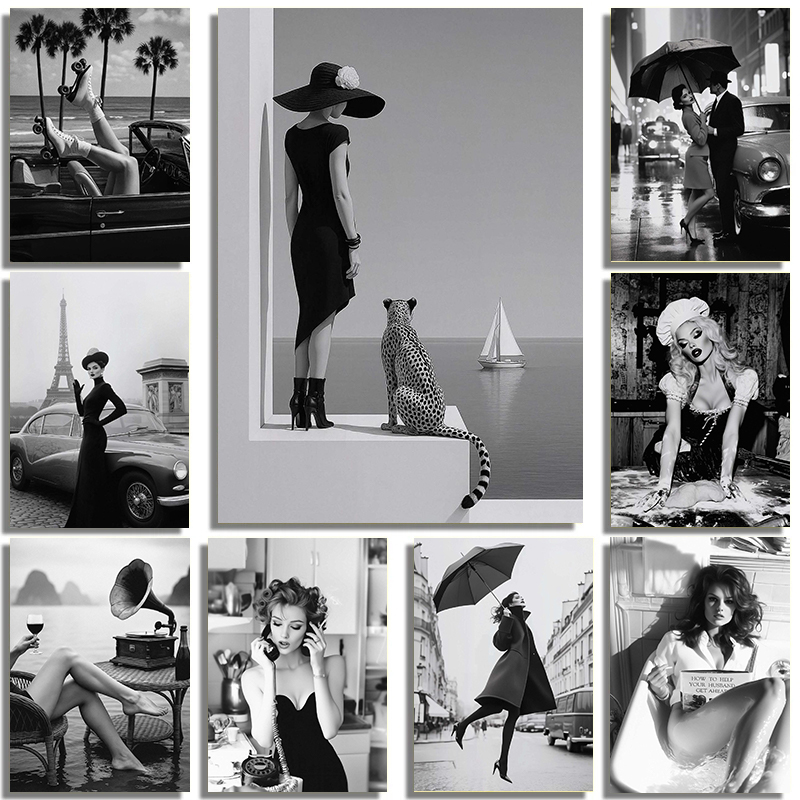 Street Fashion Poster - Poster artistico di moda in bianco