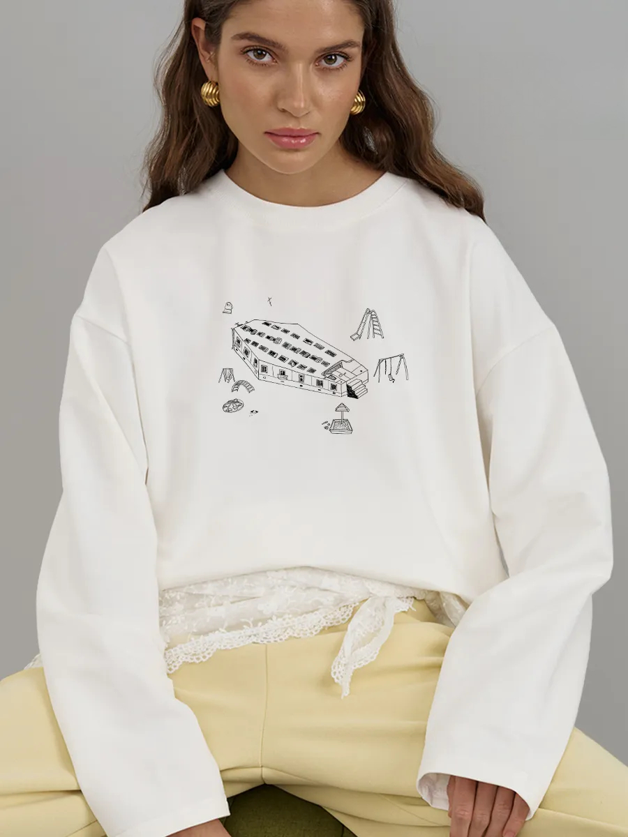 Longline Tee Oversized - T-shirt Autunnale 100% Cotone con Stampa