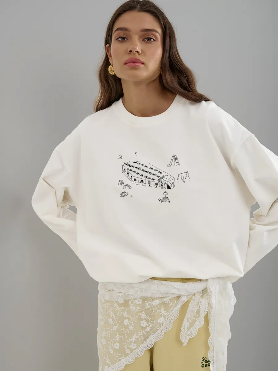 Longline Tee Oversized - Maglietta da donna a maniche lunghe