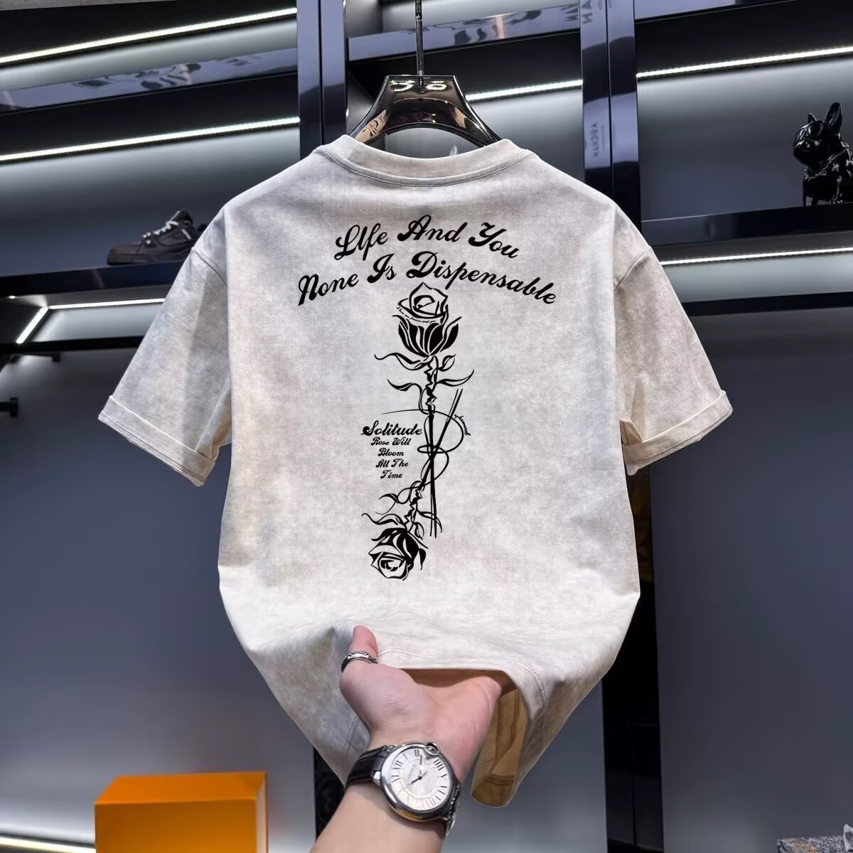 Street Fashion In Chinese - T-shirt kaki da uomo estiva Abbigliamento