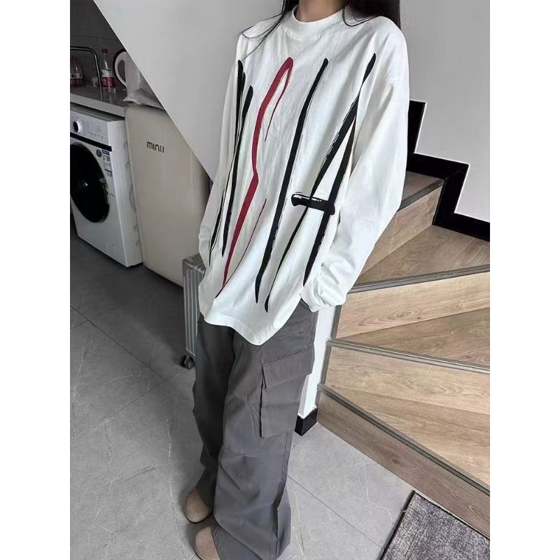 Longline Tee Oversized - Felpa Oversize da Donna con Collo