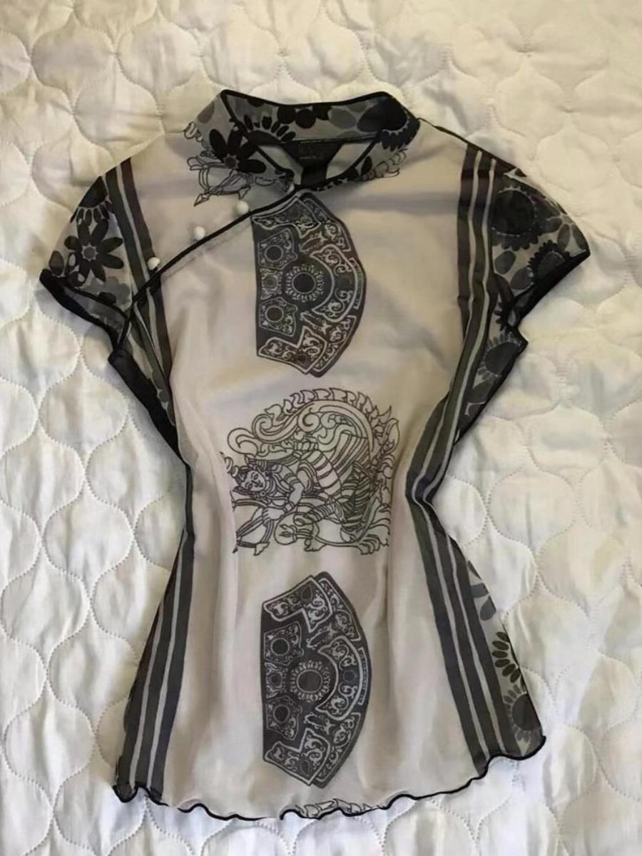 Elegante Top Stampato Modellan - Street Fashion In Chinese recensione e prezzo