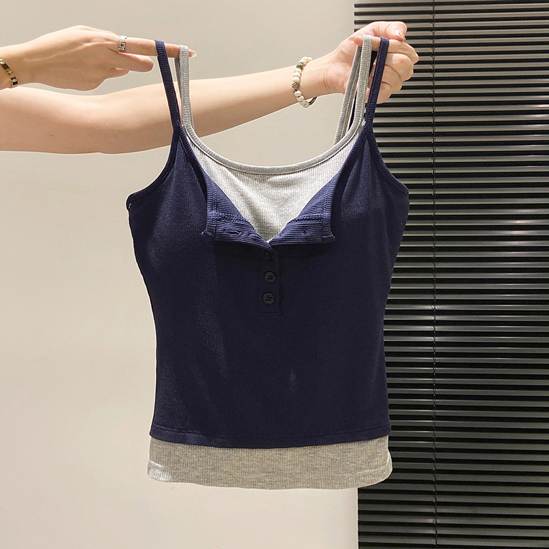 Moda finta canotta in due pezz - Street Fashion Korean Girl recensione e prezzo