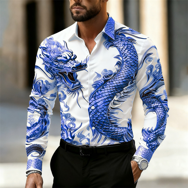 Camicia da Uomo a Maniche Lung - Street Fashion In Chinese recensione e prezzo