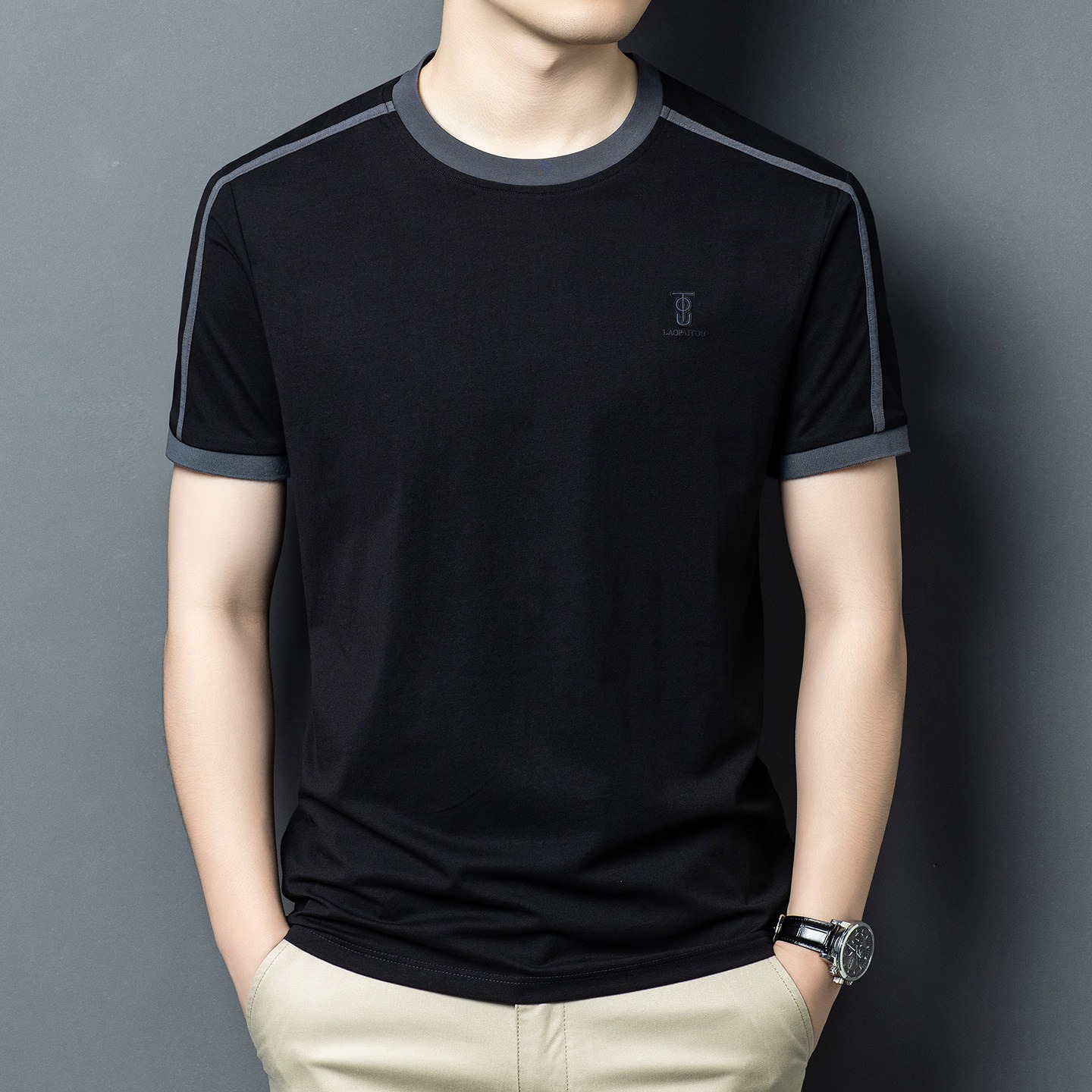 T-shirt Estiva da Uomo Nera di - Street Fashion In Chinese recensione e prezzo