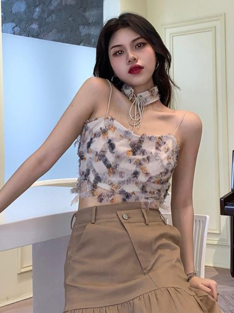 Camis Donna Estate Stampa Crop - Street Fashion Korean Girl recensione e prezzo