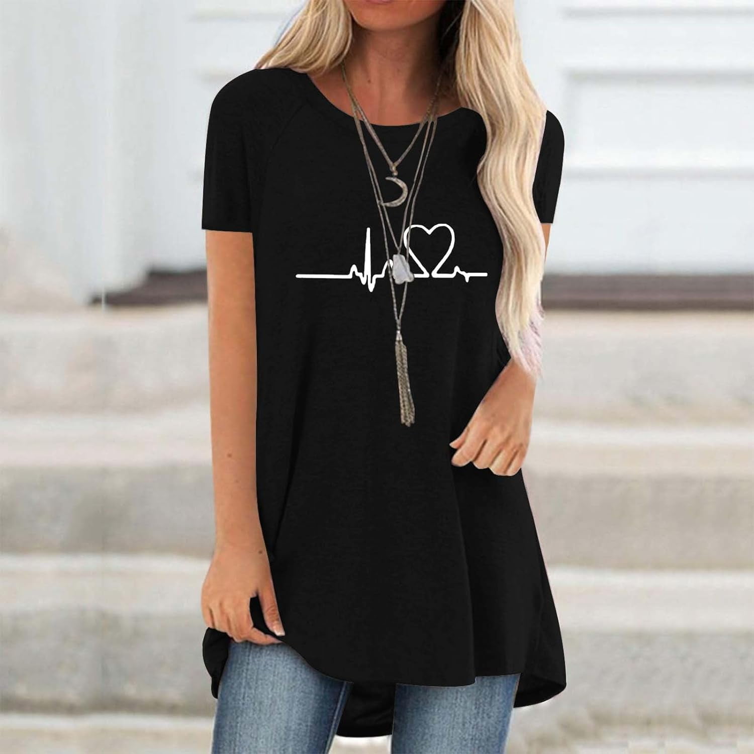 Line Love Graphics T-Shirt con - Longline Tee Oversized recensione e prezzo